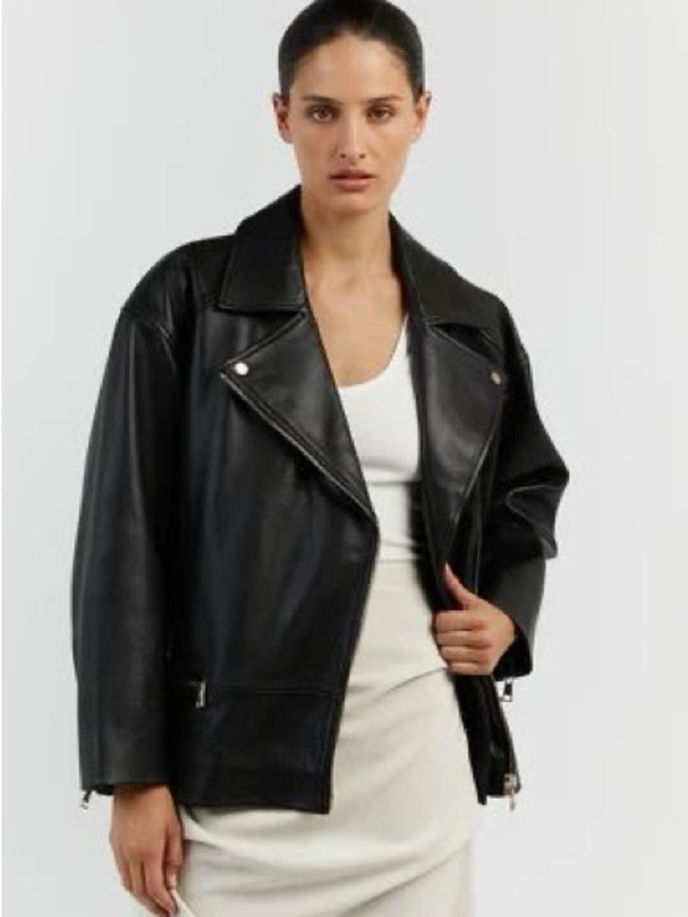 Dissh Oversized 100% Leather Biker Jacket